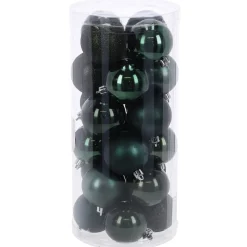 O'malley Kerstballen<Kerstbal 4cm mix koker 24st forest green