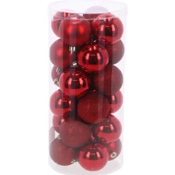 O'malley Kerstballen<Kerstbal 4cm mix koker 24st santa red
