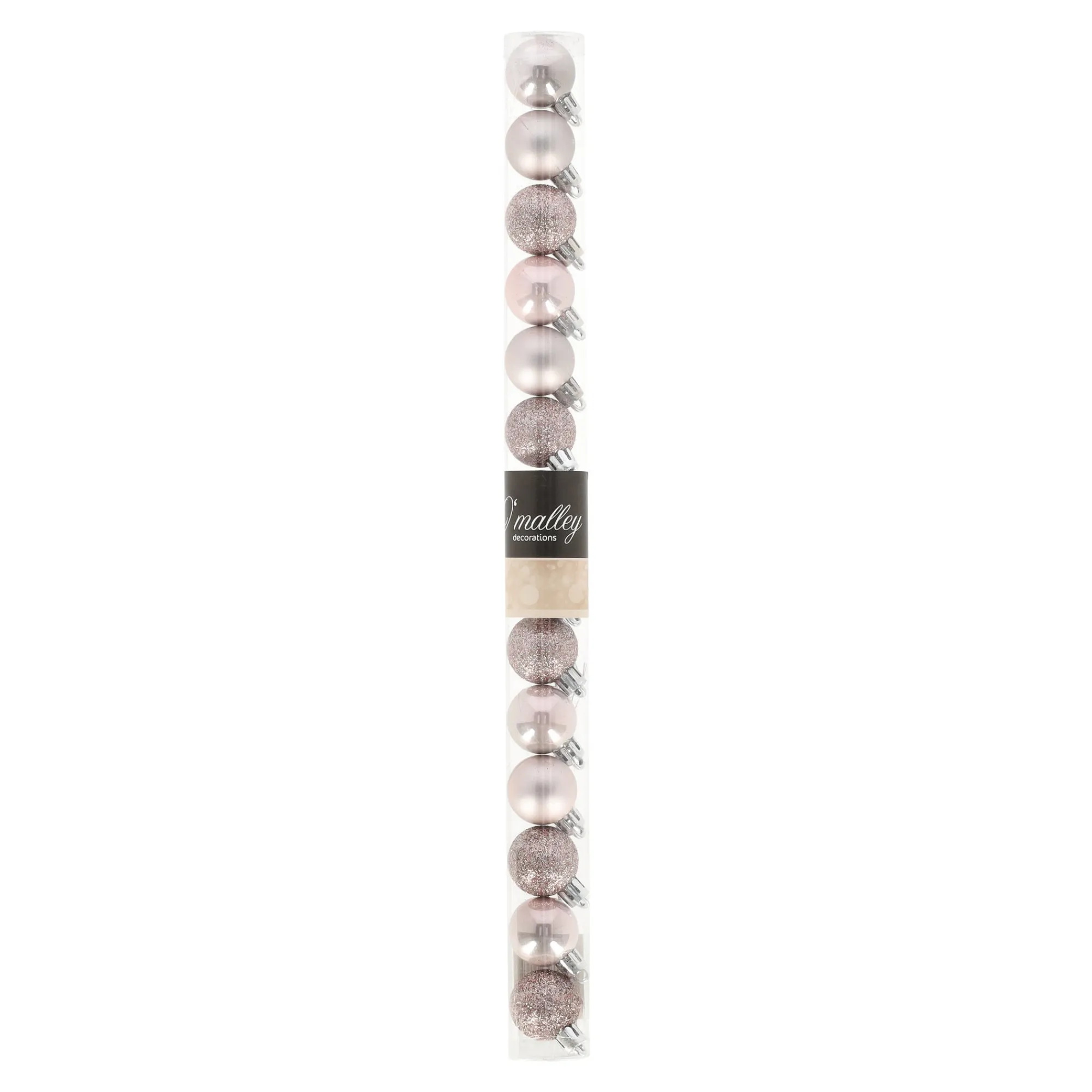 O'malley Kerstballen<Kerstbal 3 cm mix tube 14st. poederroze