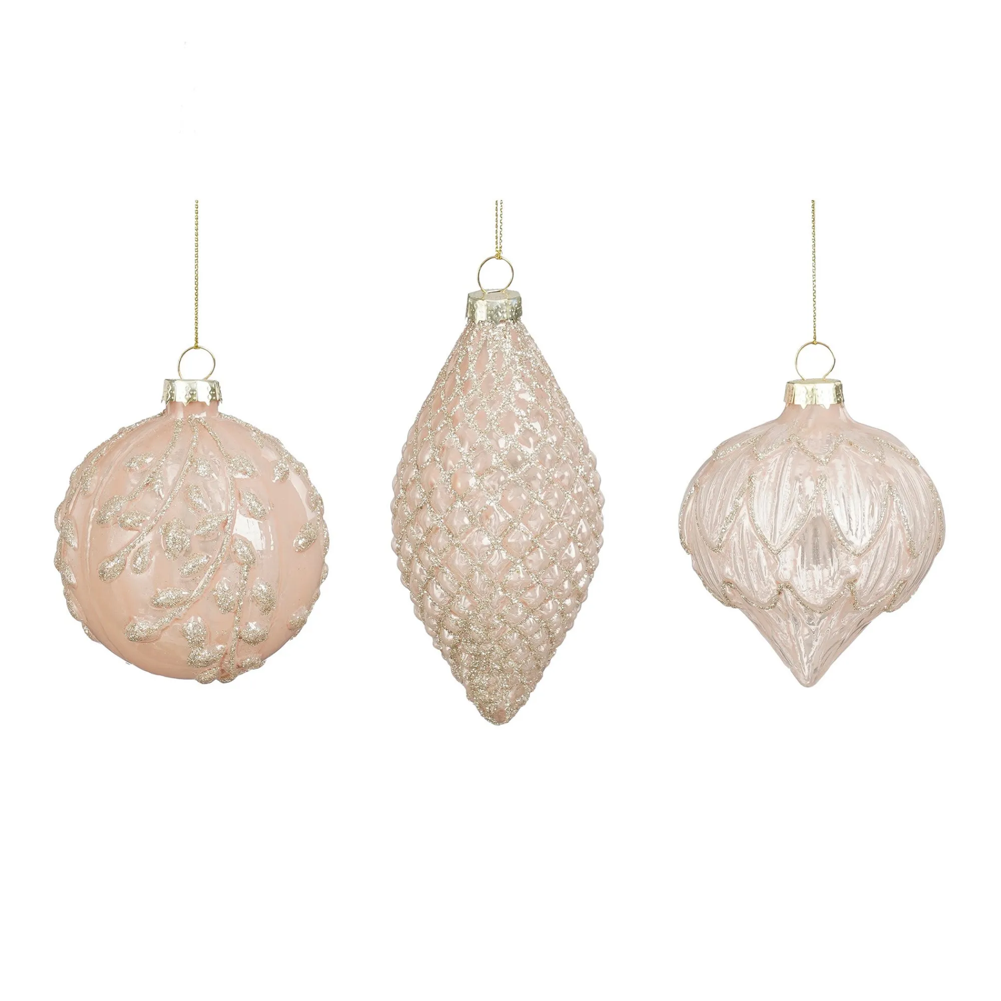 Mica Decorations Kerstballen<Kerstbal glas champagne 9 cm
