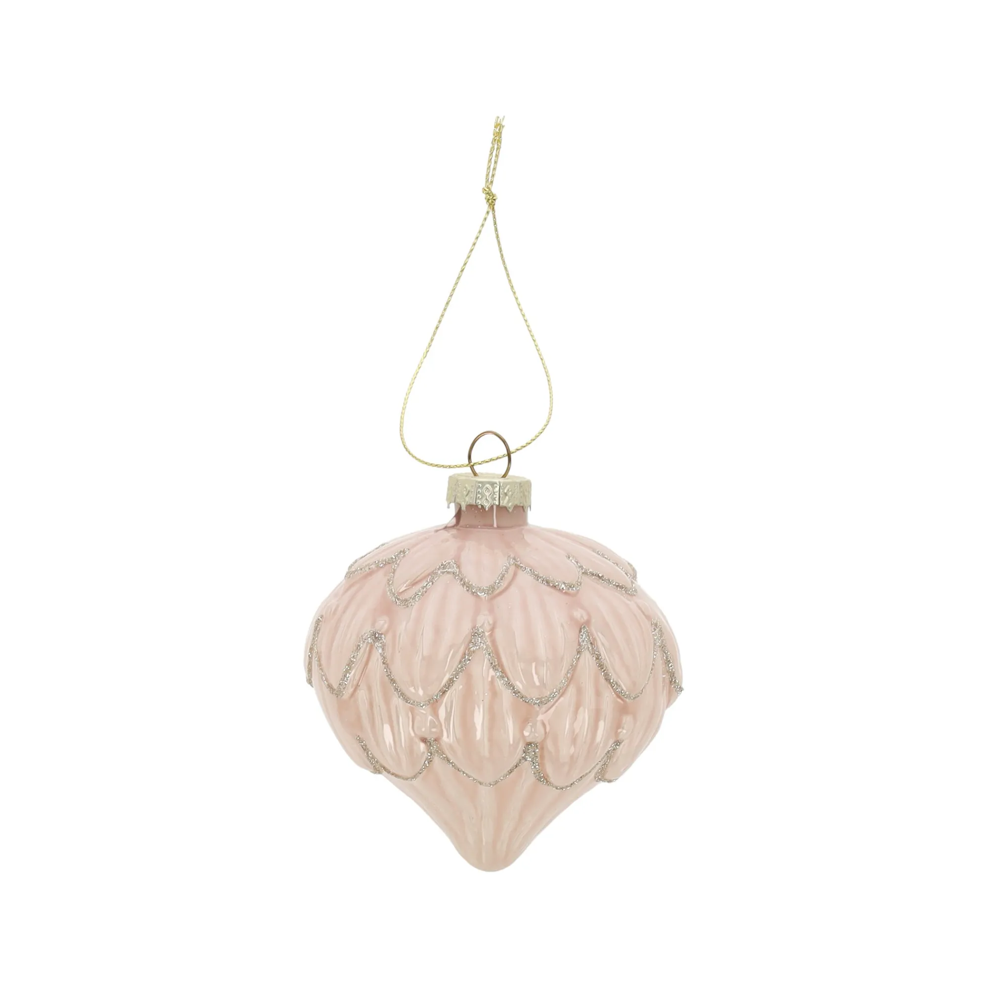 Mica Decorations Kerstballen<Kerstbal glas champagne 9 cm