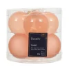 Decoris Kerstballen<Kerstbal glas glans mat peach 6 cm 6st.