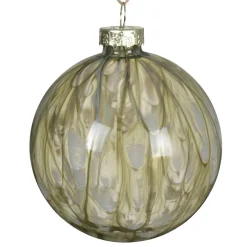 Decoris Kerstballen<Kerstbal glas rosemarijn 8 cm