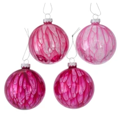 Boltze home Kerstballen<Kerstbal glas Shadie roze 8cm