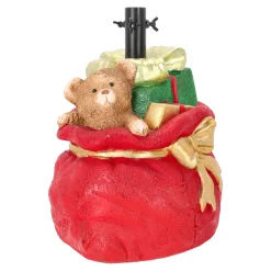 Kerstbomen<Kerstboomvoet cadeau met beer