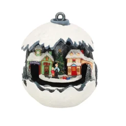 O'malley Kerstdorp<Kerstdorp trein sneeuwbal op voet
