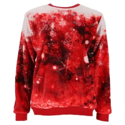 Kerstkleding<Kersttrui soft sneeuwvlok rood S