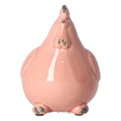 Pasen|Woondecoratie<Kip keramiek 15 cm antiek roze