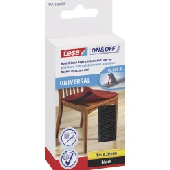 Tesa Bouw<Klittenband tape 20mmx1M zwart