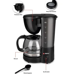 Alpina Koken & Tafelen<Koffiezetapparaat zwart 1,25L 750W