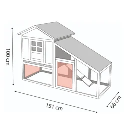 Flamingo Kooien En Hokken Knaagdier<Konijnenhok met ren quincy cottage 151cm