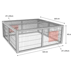 Flamingo Kooien En Hokken Knaagdier<Konijnenren opvouwbaar cottage 116cm