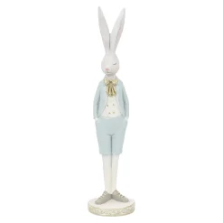 O'malley Pasen|Woondecoratie<Konijn staand blauw 29 cm