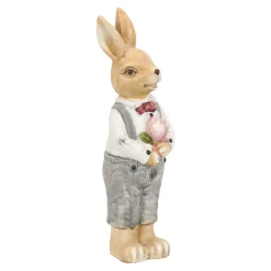 Van Cranenbroek Pasen<Konijn staand bloem grijs 20cm