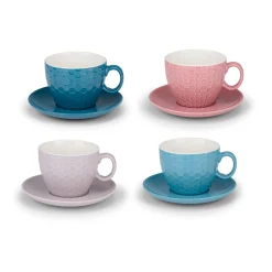 Alpina Koken & Tafelen<Kop+schotelset cappuccino 8-delig assorti