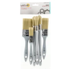 Lotus Verfspullen<Kwast rond en plat 6-delige set waterbasis