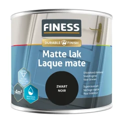 Finess Lakken<Lak waterb mat zwart 1428 250ml