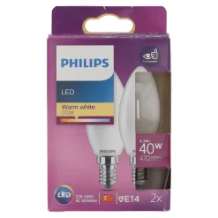 Philips Bouwlampen<Lamp LED kaars 40W E14 duo