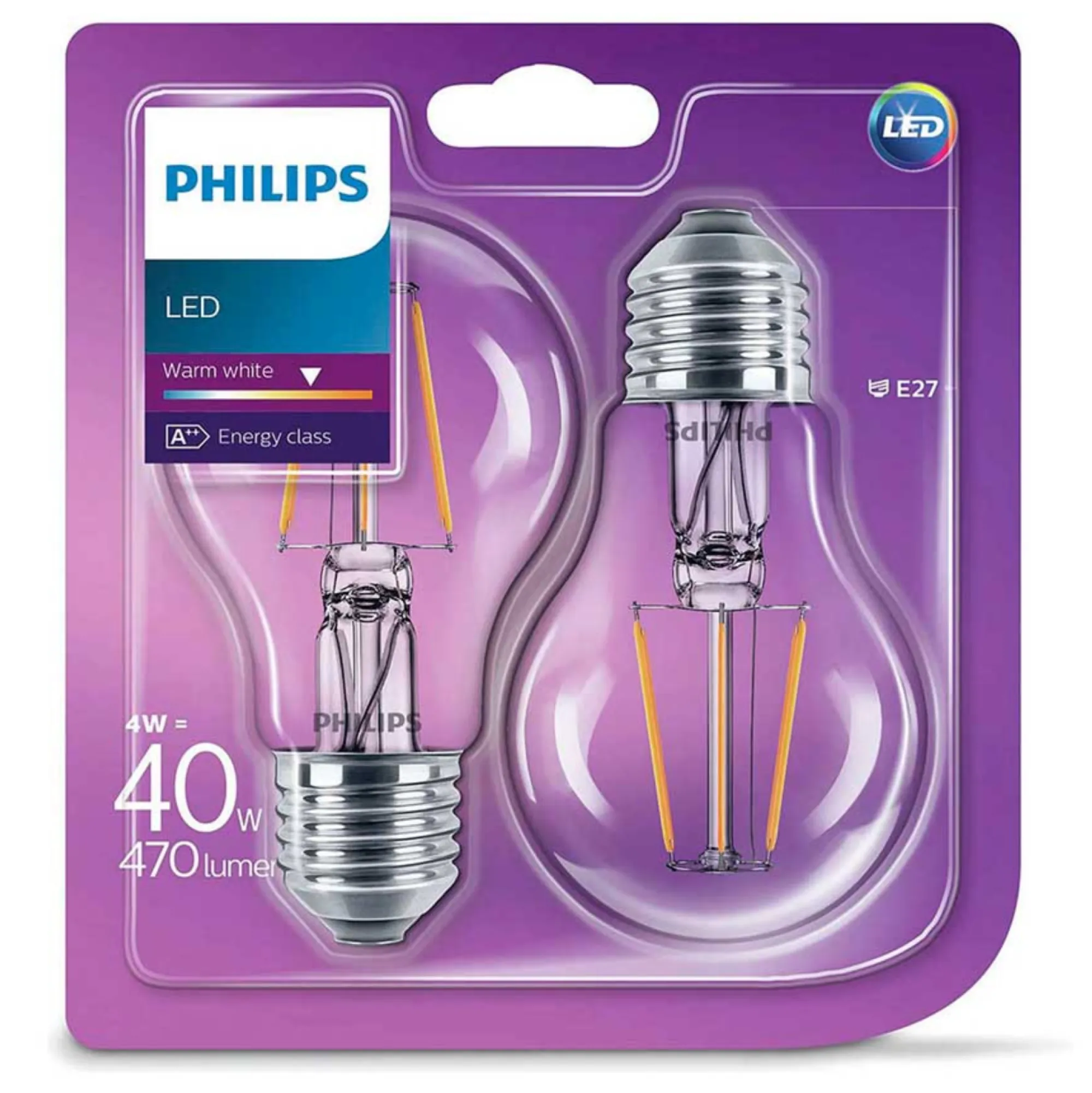 Philips Binnenverlichting<Lamp LED peer helder 40W E27 2st.