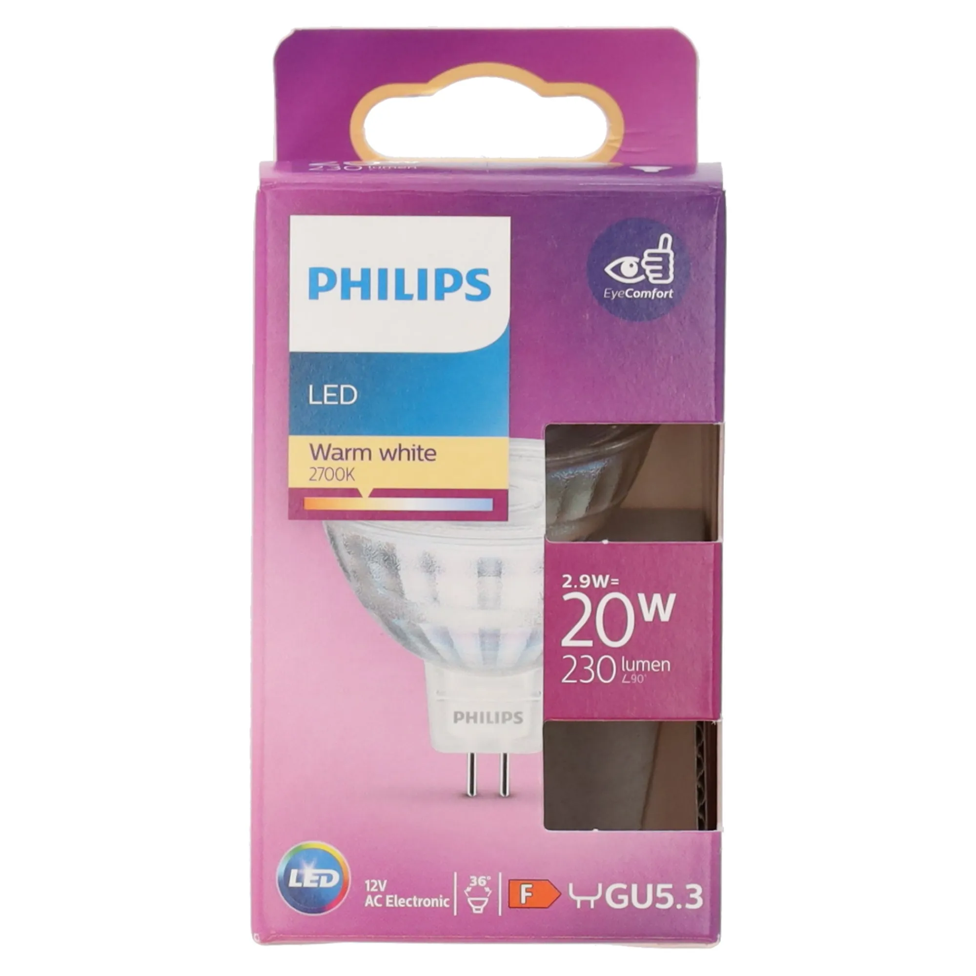 Philips Bouwlampen<Lamp LED 20W glas MR16 12V