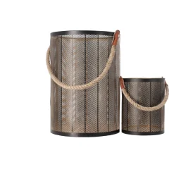 O'malley Woondecoratie<Lantaarn Garlan zwart goud 25 x 35 cm