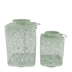 Natural Collections Woondecoratie<Lantaarn metaal groen 19x19x33