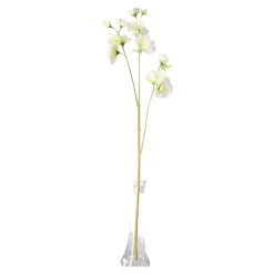 Decoris Kunstplanten En Kunstbloemen<Lathyrus op steel wit 60 cm