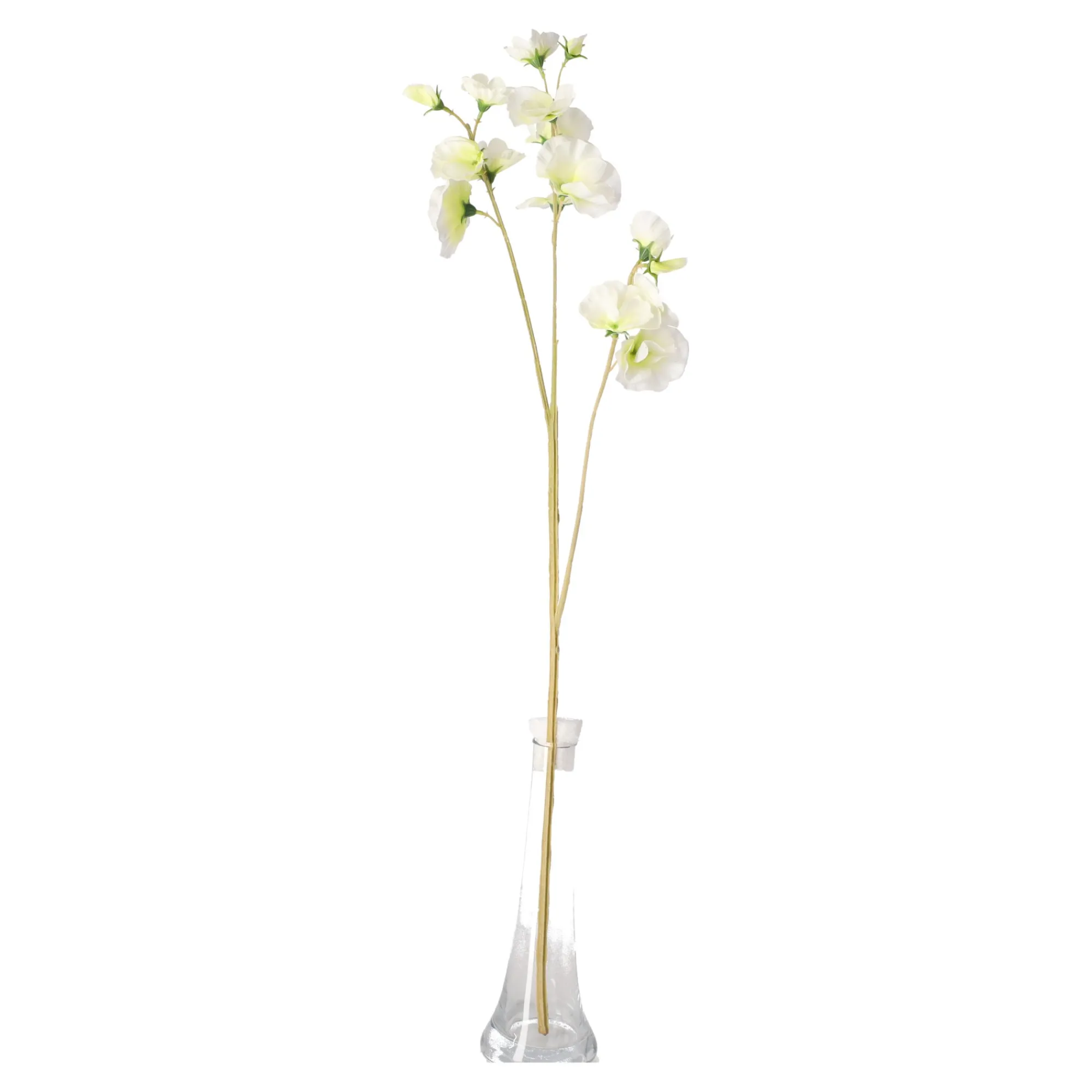 Decoris Kunstplanten En Kunstbloemen<Lathyrus op steel wit 60 cm
