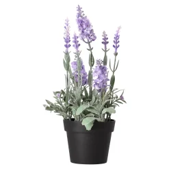 Decoris Kunstplanten En Kunstbloemen<Lavendel in pot 25 cm 3 assorti