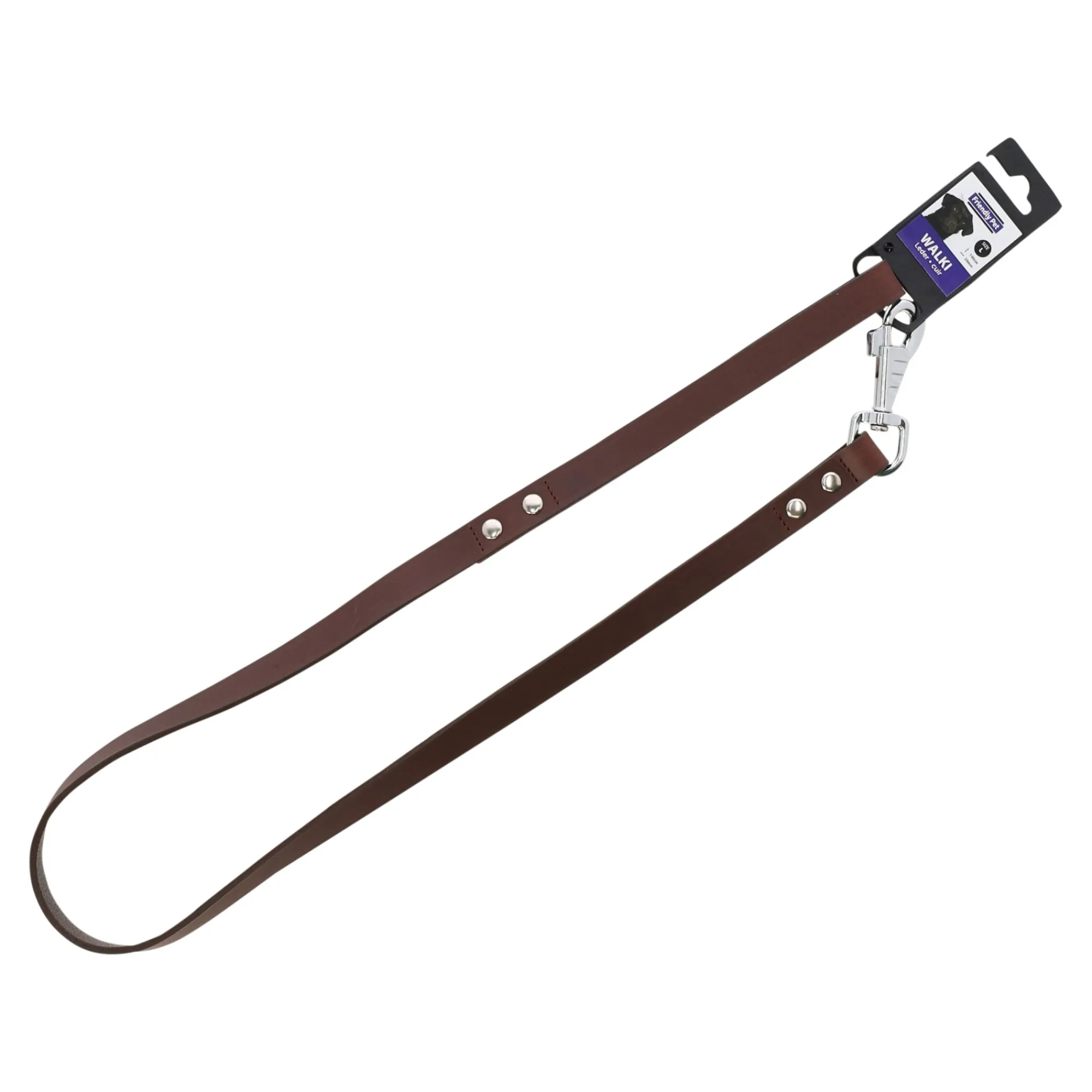 Friendly Pet Hondenriem<Looplijn leder rondo 12mm 100cm
