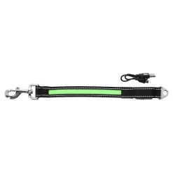 Flamingo Hondenriem<Looplijn verlengstuk met LED groen 39 cm