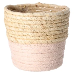 Woondecoratie<Mand Rachel rond roze 12 x 12 cm