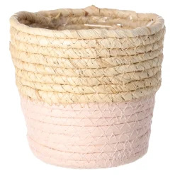 Woondecoratie<Mand Rachel rond roze 18 x 18 cm
