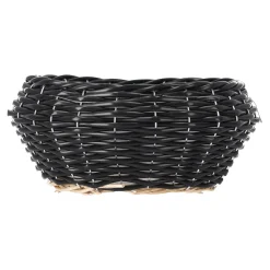 O'malley Woondecoratie<Mand riet rond zwart 24 cm