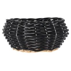 O'malley Woondecoratie<Mand riet rond zwart 19 cm