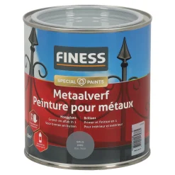 Finess Lakken<Metaalverf hoogglans grijs 750ml
