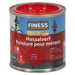 Finess Lakken<Metaalverf hoogglans rood 3002 250ml