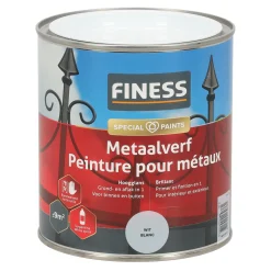 Finess Lakken<Metaalverf hoogglans wit 9010 750ml