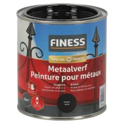 Finess Lakken<Metaalverf hoogglans zwart 750ml