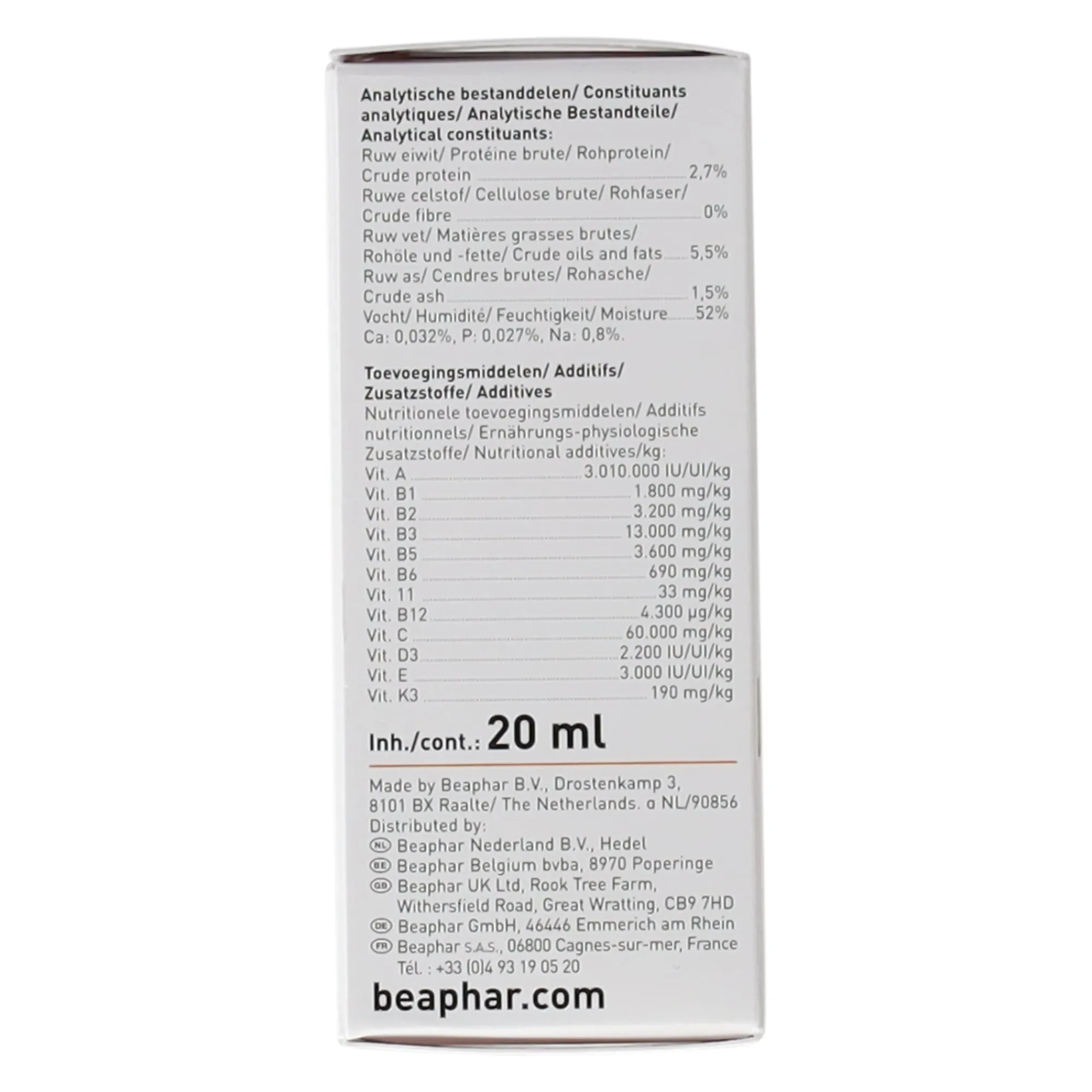 Beaphar Vogelverzorging<Multi-vitaminen vogel 20ml