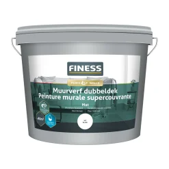 Finess Muurverf<Muurverf dubbeldek wit 5L