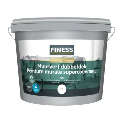 Finess Muurverf<Muurverf dubbeldek wit 10L