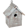 Flamingo Vogelhuisjes<Nestkast gradijs hout blauw-bruin