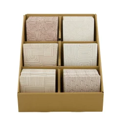 Natural Collections Woondecoratie<Onderzetter keram wit roze 10x10cm