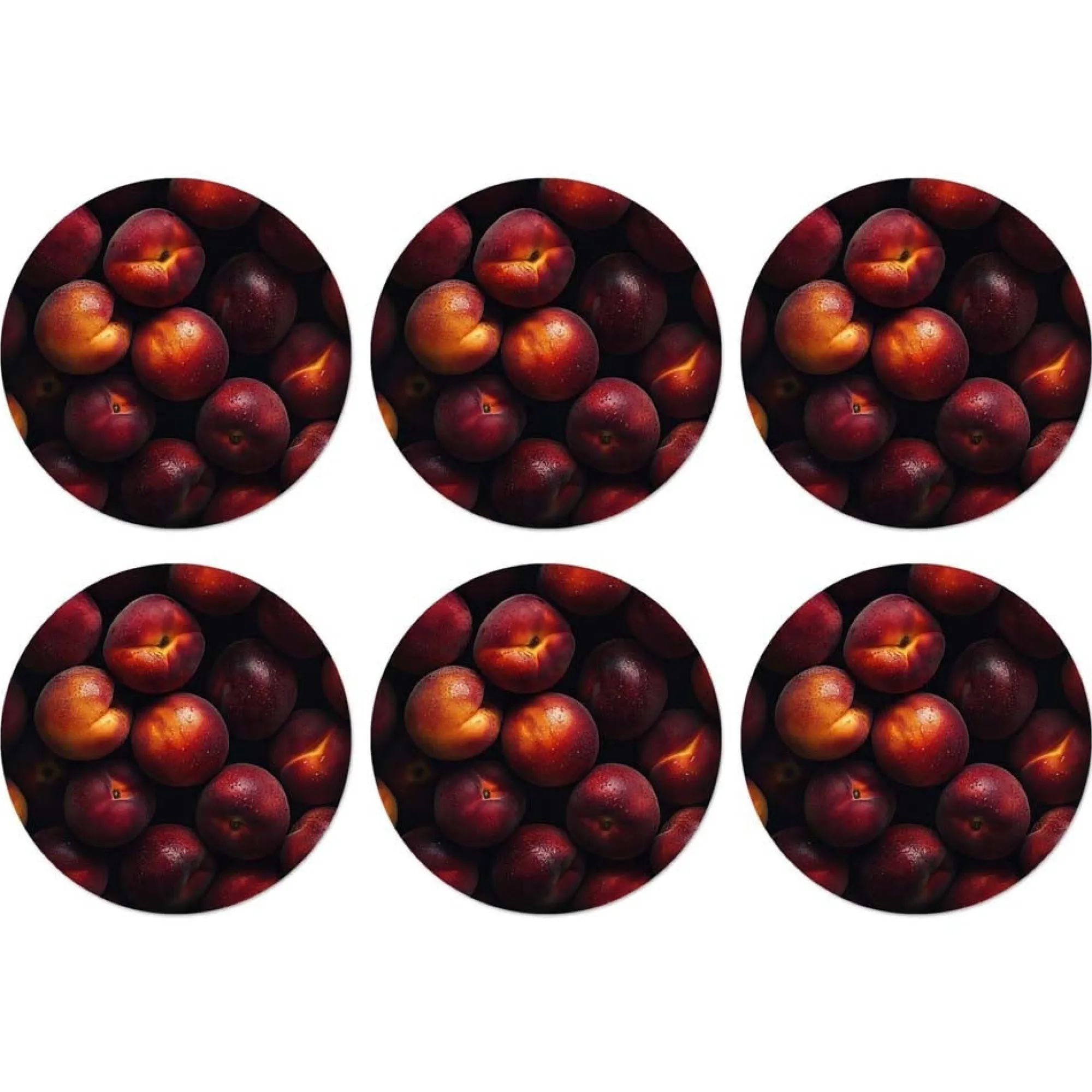 Natural Collections Koken & Tafelen<Onderzetter rond fruit 10 cm 6 assorti