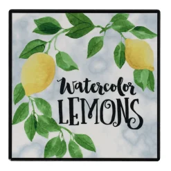 Natural Collections Koken & Tafelen<Onderzetter vierkant met citrusmotief 15 cm 6 assorti
