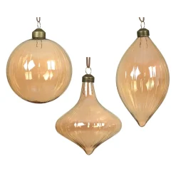 Decoris Kerstdecoratie|Kerstballen<Ornament glas amber 10 cm
