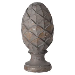 O'malley Woondecoratie<Ornament hout op voet grijs 17 cm