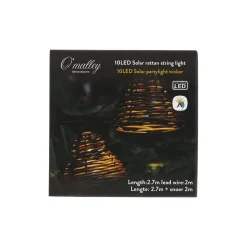 O'malley Buitenverlichting|Buitenverlichting<Partylight solar 10LED warm wit wicker