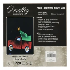 O'malley Kerstdecoratie|Kerstverlichting<Pickup met kerstboom infinity 44 cm
